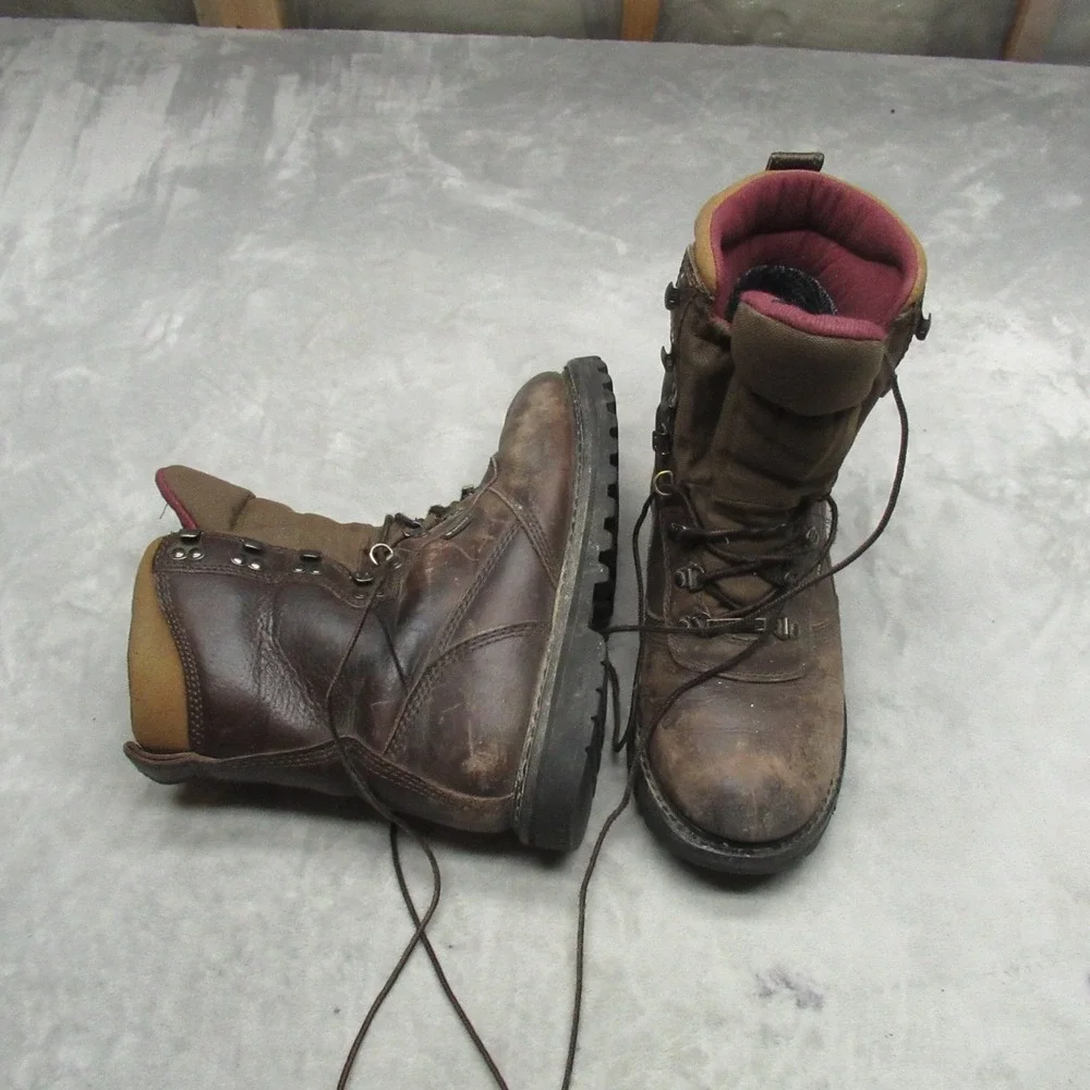 Cabelas Mens 9 EE Hunting Boots Brown Gore Tex Leather Waterfowl Work Iron Ridge